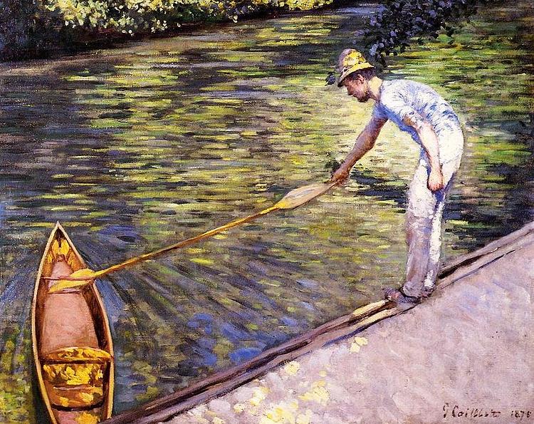 Gustave Caillebotte Boater Pulling on His Perissoire oil painting image